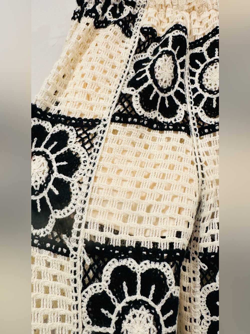 Lulumari Crochet Floral Wide Leg Pants | Size S - Picture 5 of 8